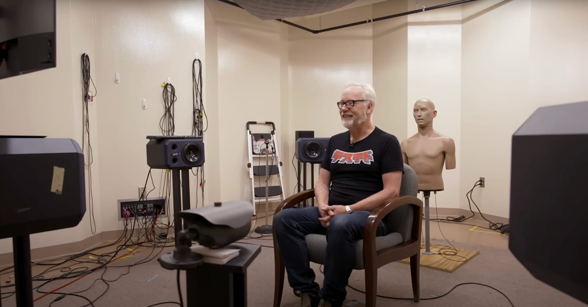 Adam Savage takes a hearing test at Vanderbilt University Medical Center.